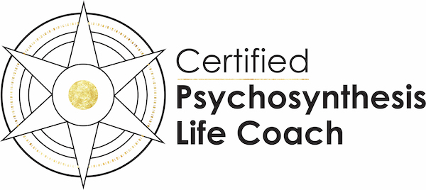A badge showing Erika Trice is certified in Psychosynthesis Life Coaching